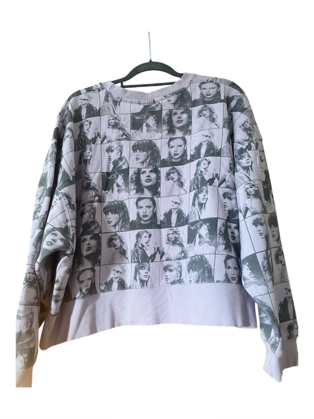 Taylor Swift Eras Tour All Over Print Crewneck Sweatshirt Lavender Graphic L